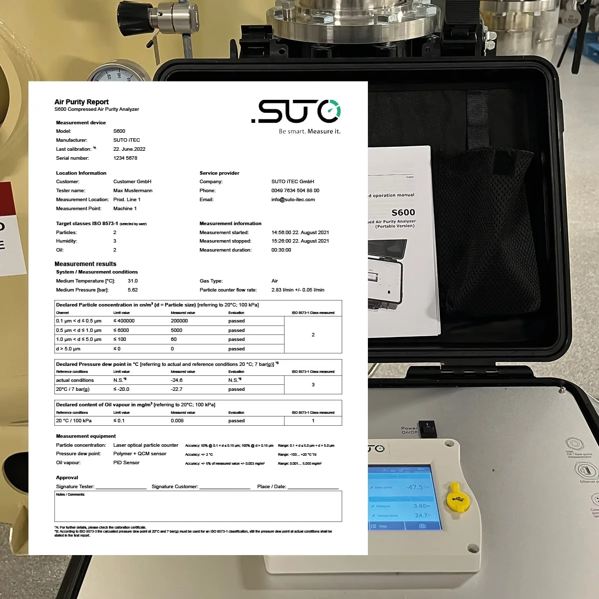 S600 Portable Compressed Air Purity Analyzer - Image 4